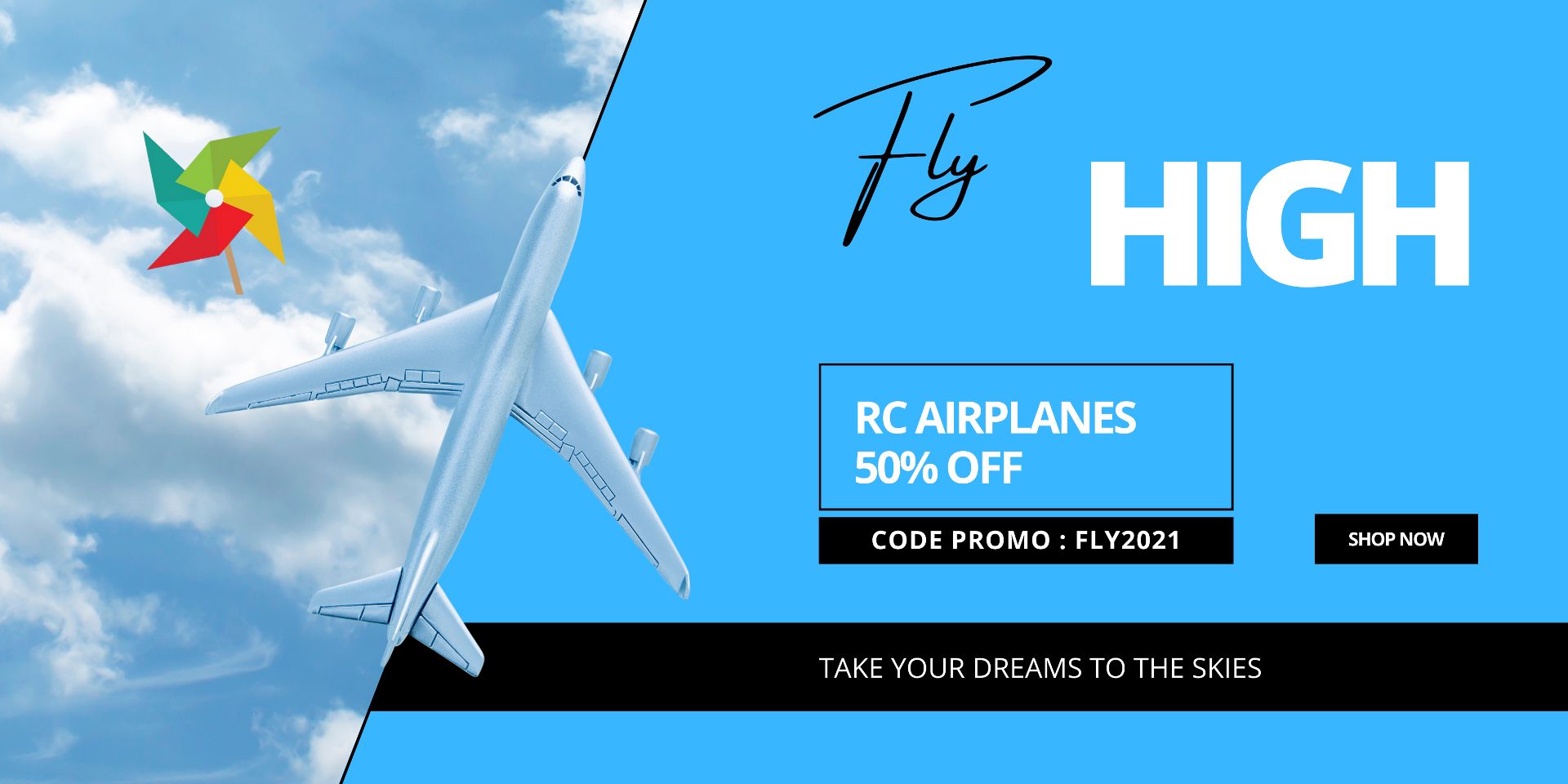 Blue Clean Flight Ticket Sale Landscape Banner-compressed