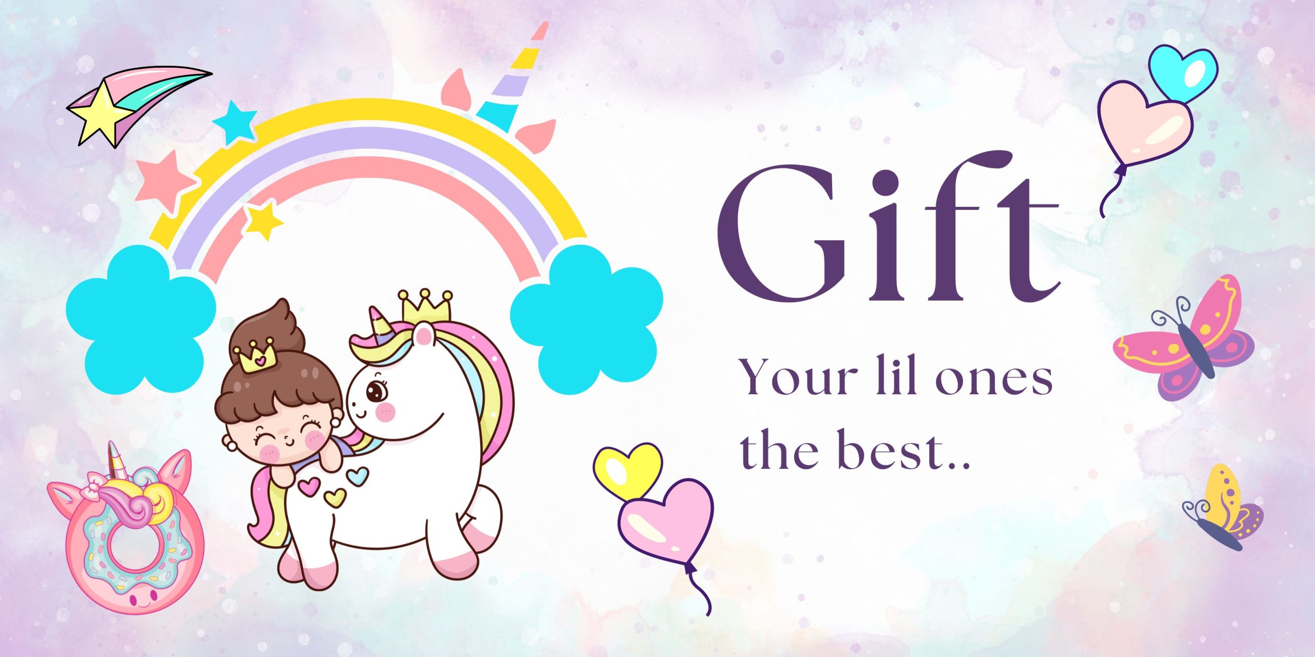 Pink and Yellow Illustrated Unicorn Birthday Banner-compressed